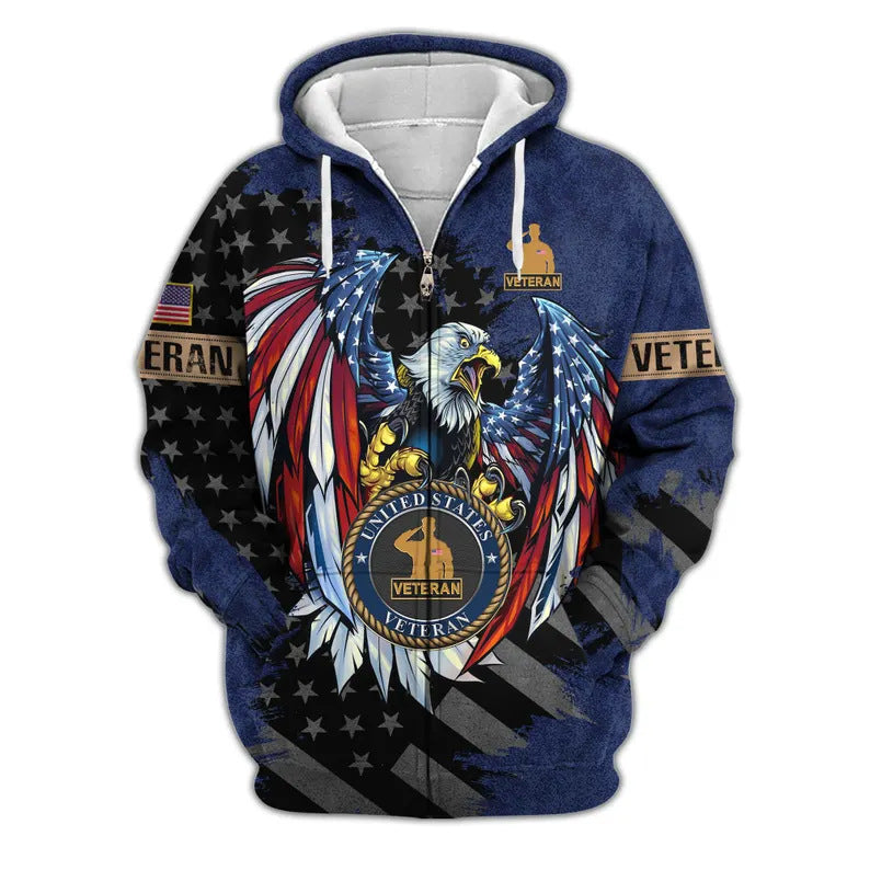 Premium US Veterans Zip Hoodie, Gifts For US Veterans, Veterans Day.
