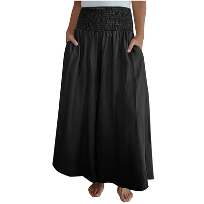Women's Fashion Casual Wide-Leg Elastic-Waist Pants