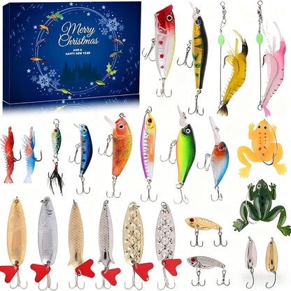24 Days Countdown Fishing Lure Tackle Set Fishing Advent Calendar