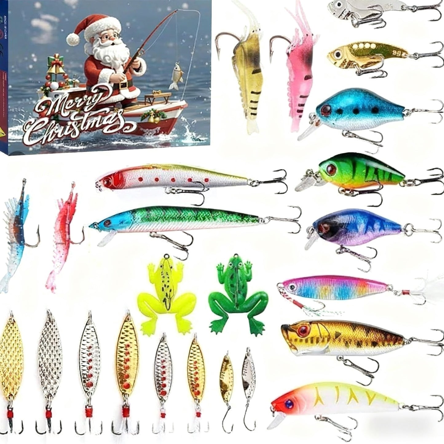 24 Days Countdown Fishing Lure Tackle Set Fishing Advent Calendar