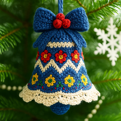 DIY Crochet Christmas Bell Ornament Kit