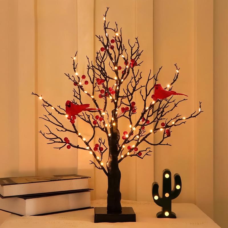 🐦Vintage Glowing Tree with Cardinals