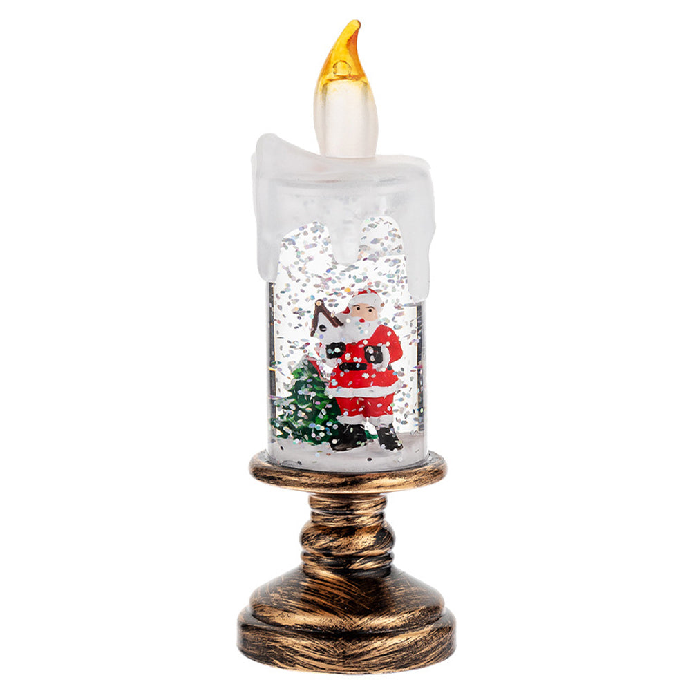 Christmas Flameless Candles, Flickering Flameless Candles with Timer, Christmas LED Candles Battery Operated(8.1" H x 3.7" W x 3.7" D)