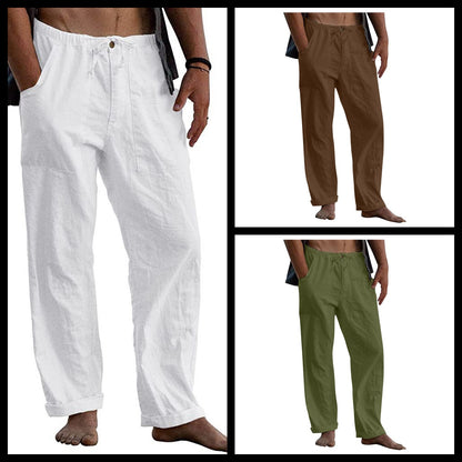 Men's Loose Casual Cotton and Linen Trousers