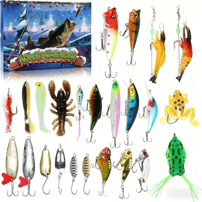 24 Days Countdown Fishing Lure Tackle Set Fishing Advent Calendar
