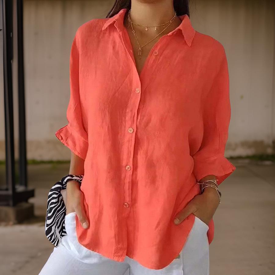 ELEGANT LINEN POLO BLOUSE