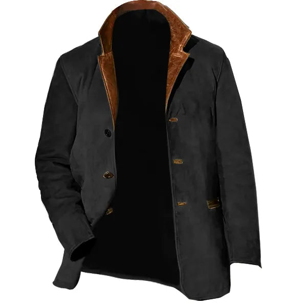 ⭐Last Day 50% Off-🔥Yellowstone Park Series - Men's Vintage Mid-Length Leather Jacket