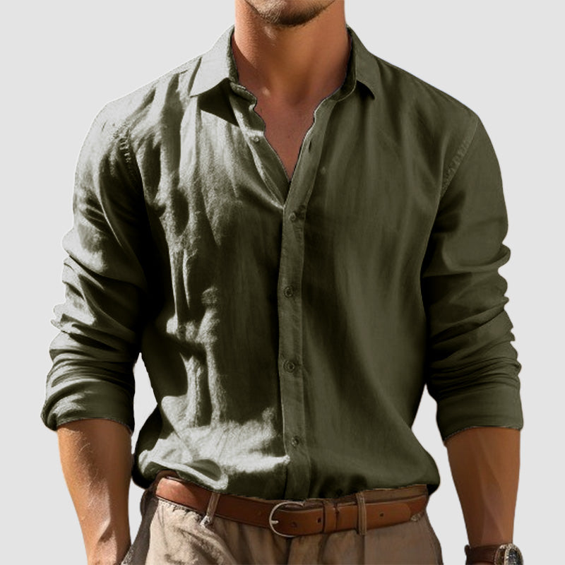 Men's Casual Basic High Quality Cotton Linen Shirt