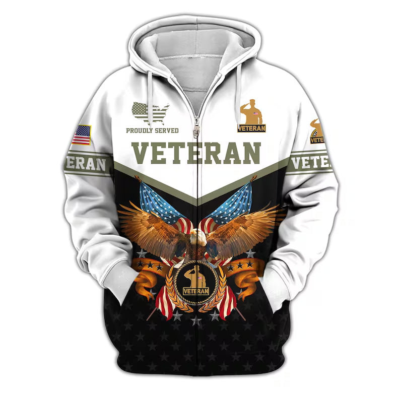 Premium US Veterans Zip Hoodie, Gifts For US Veterans, Veterans Day.