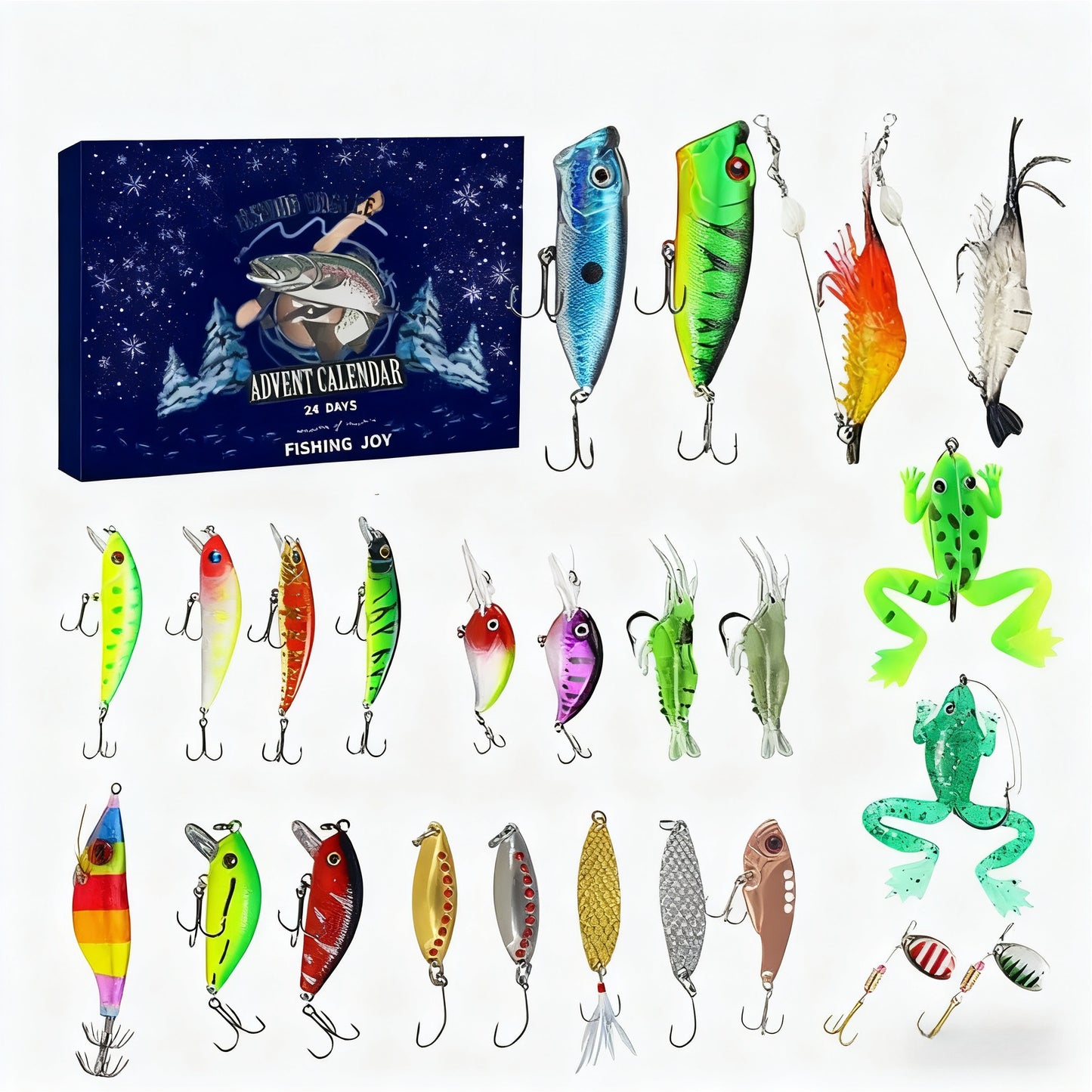 24 Days Countdown Fishing Lure Tackle Set Fishing Advent Calendar