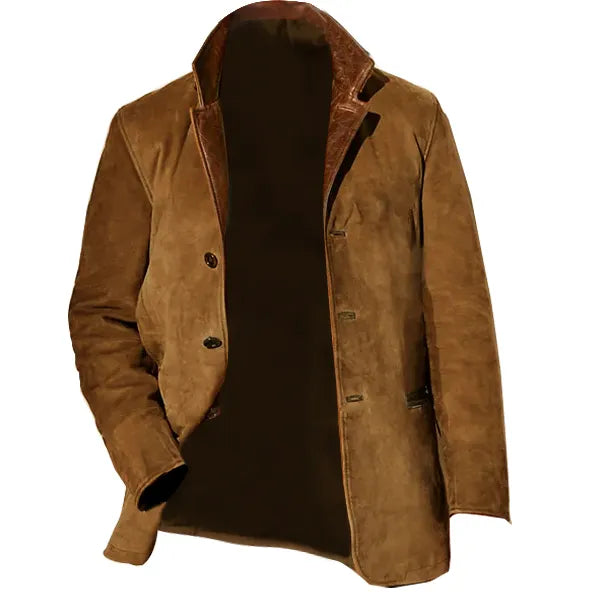 ⭐Last Day 50% Off-🔥Yellowstone Park Series - Men's Vintage Mid-Length Leather Jacket