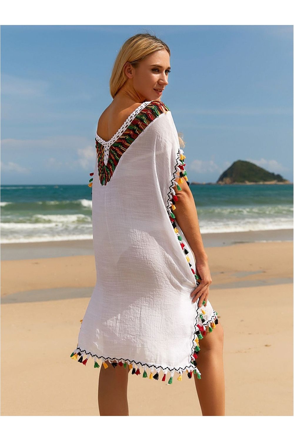 V-Neck Short Sleeve Cover Up