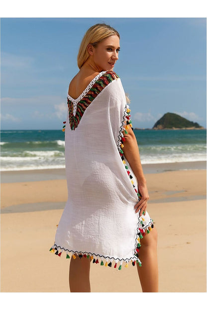V-Neck Short Sleeve Cover Up