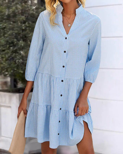 Plaid shirt dress