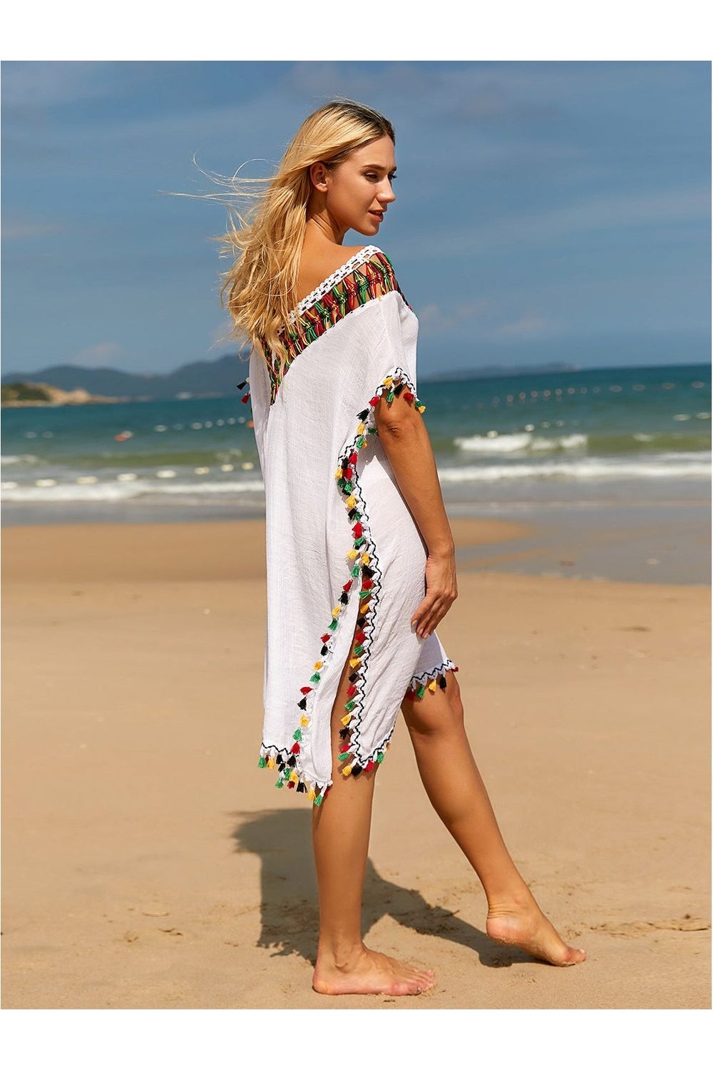 V-Neck Short Sleeve Cover Up