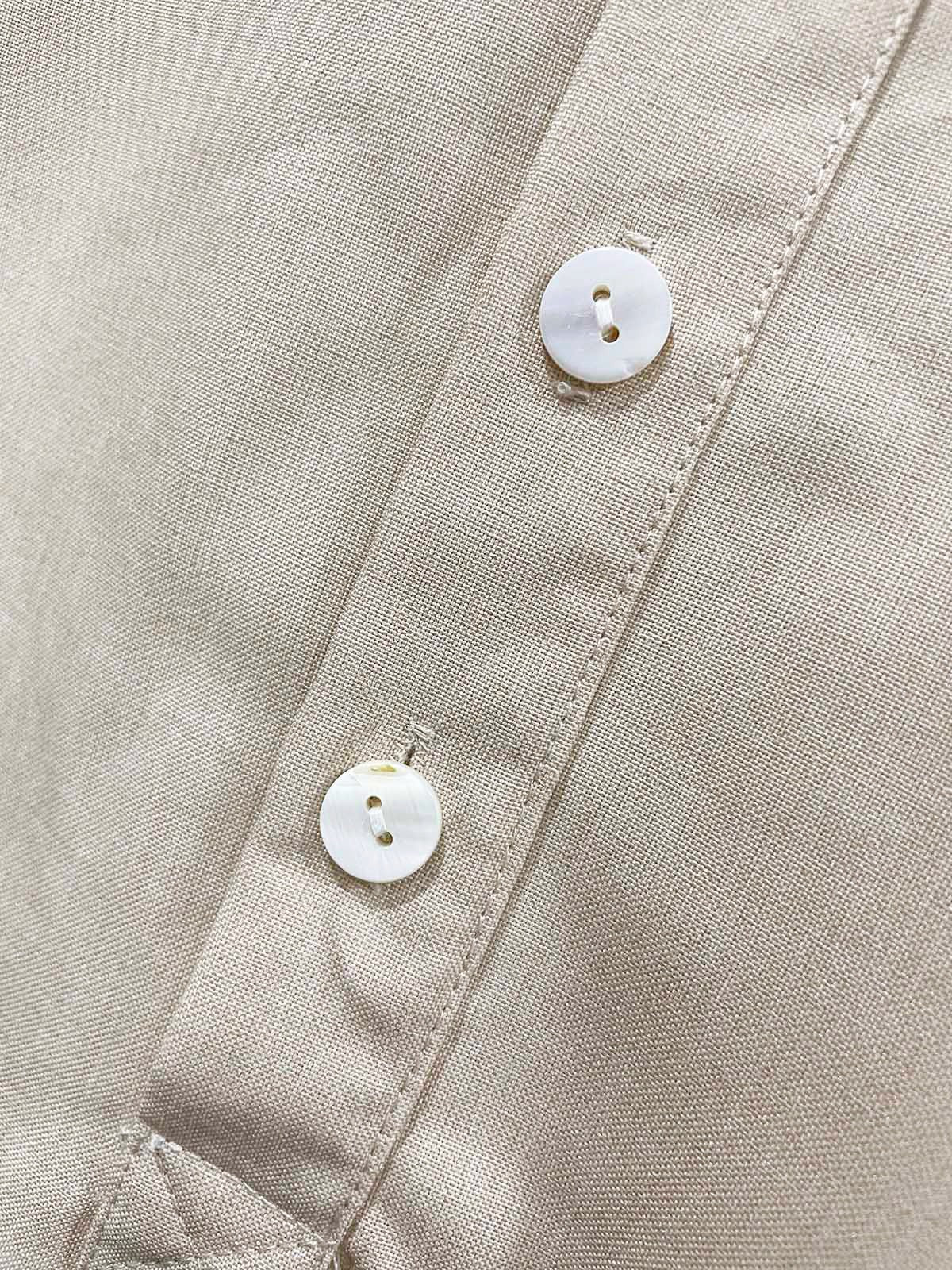 Men's Cotton Linen Pullover Shirt Collar Button Up Daily Hawaiian Long Sleeve Shirt