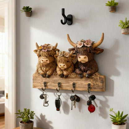 🎁Last Day Sale 49% OFF🎅2D Rustic Highland Cow Wooden Ornament 🐮