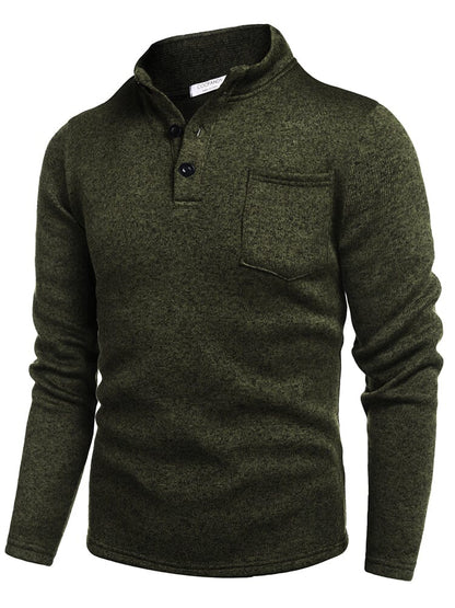 Thermal Fleece Henley Sweatshirt