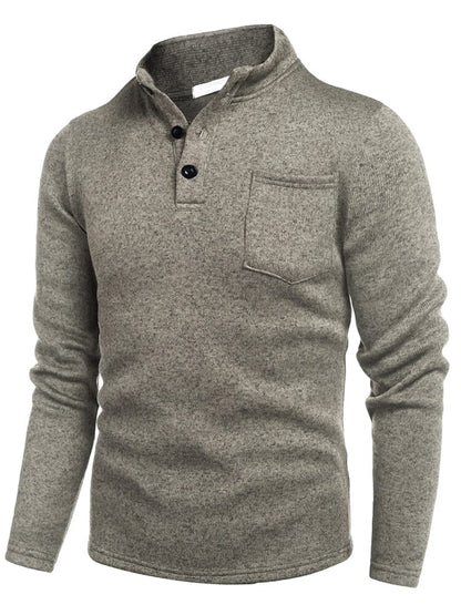 Thermal Fleece Henley Sweatshirt