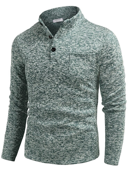 Thermal Fleece Henley Sweatshirt