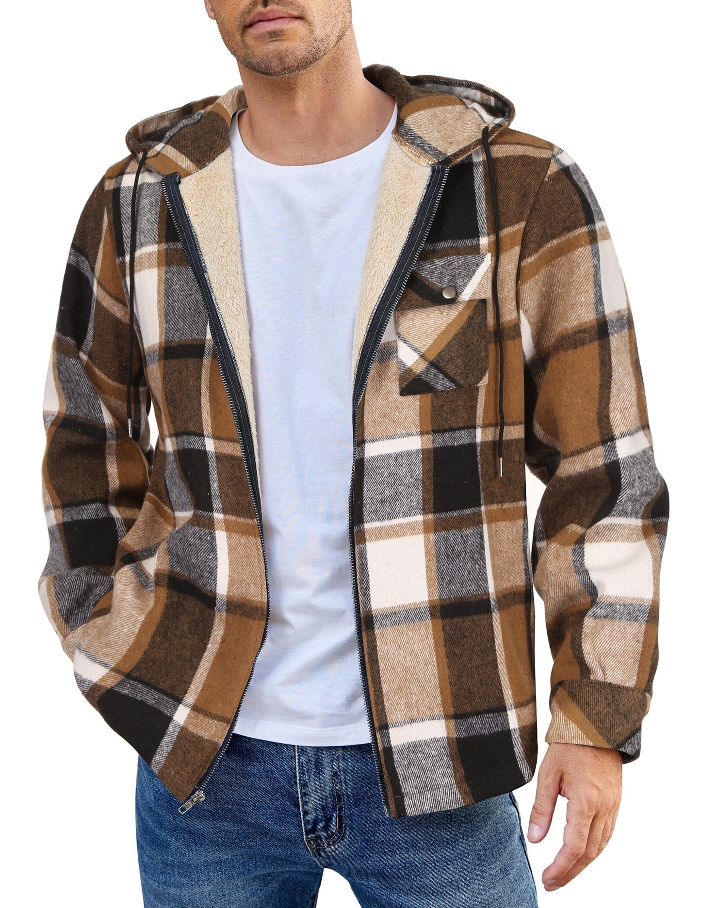 Comfy Plaid Flannel Lined Jacket