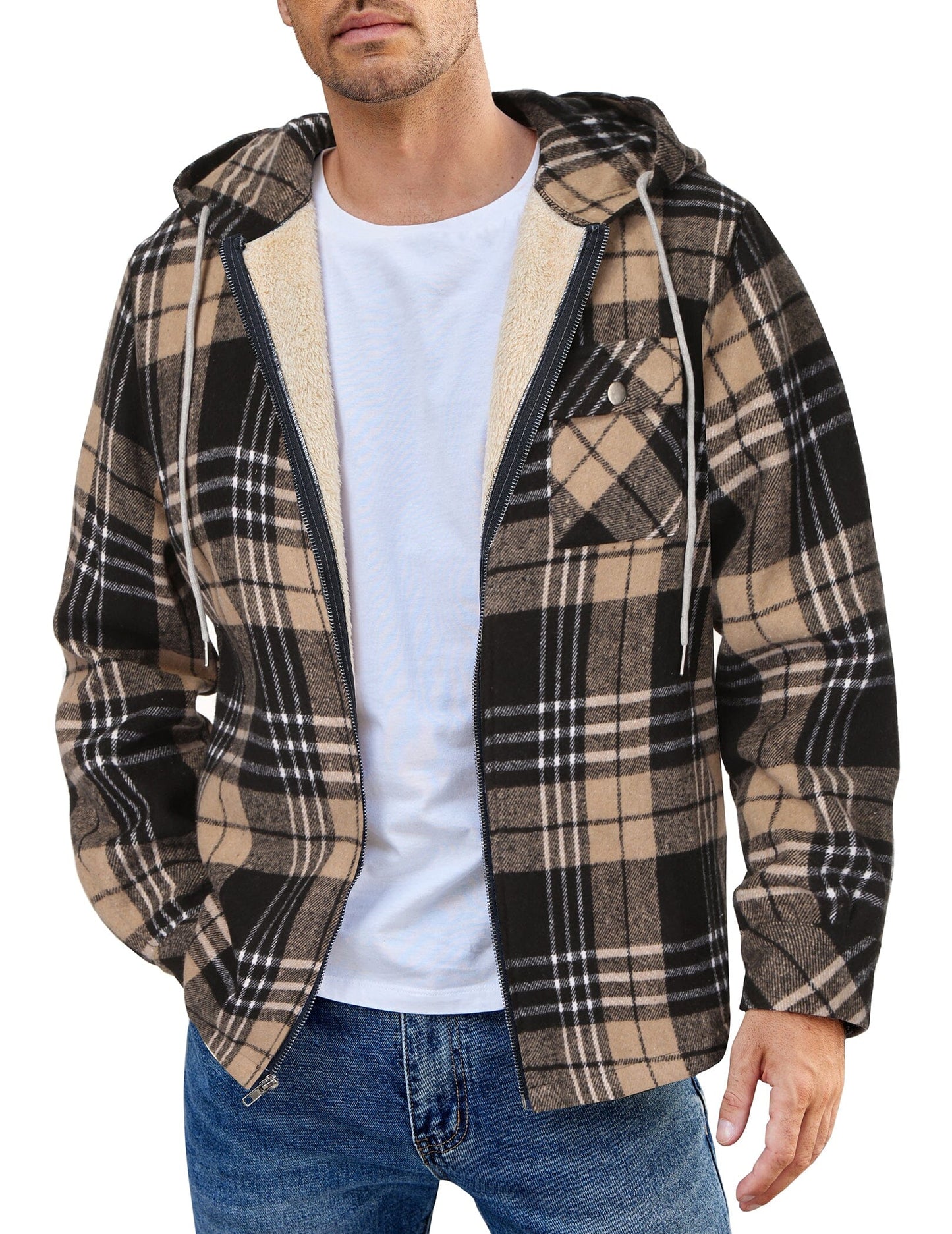 Comfy Plaid Flannel Lined Jacket