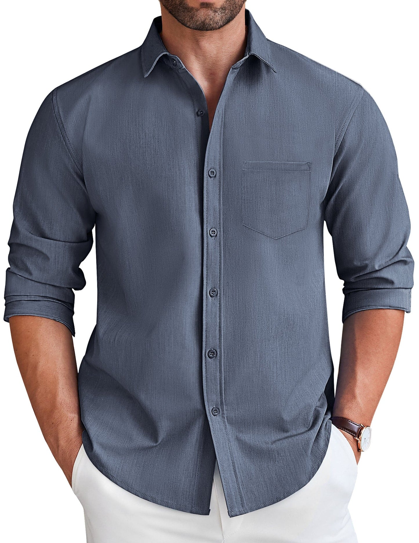 Casual Faux Denim Shirt