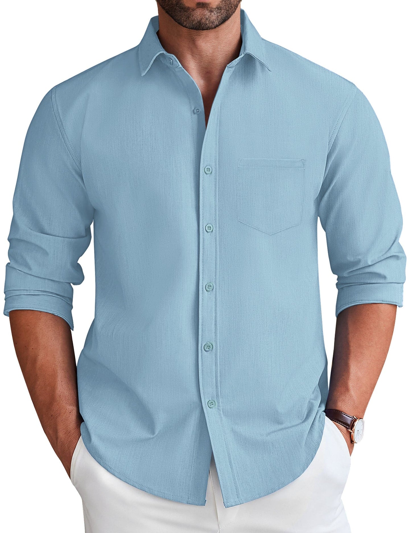 Casual Faux Denim Shirt