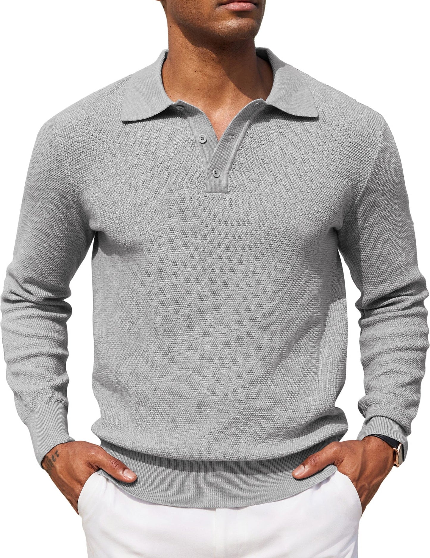 Casual Stretch Polo Sweater Shirt
