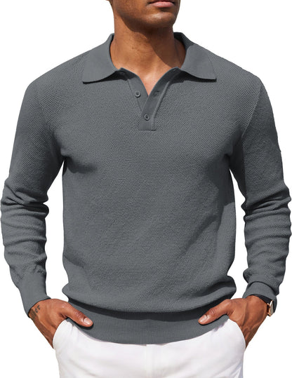 Casual Stretch Polo Sweater Shirt