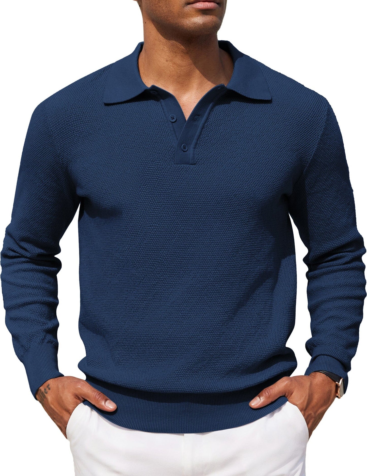 Casual Stretch Polo Sweater Shirt
