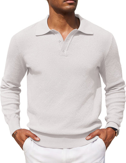 Casual Stretch Polo Sweater Shirt