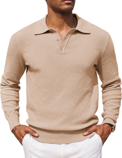 Casual Stretch Polo Sweater Shirt