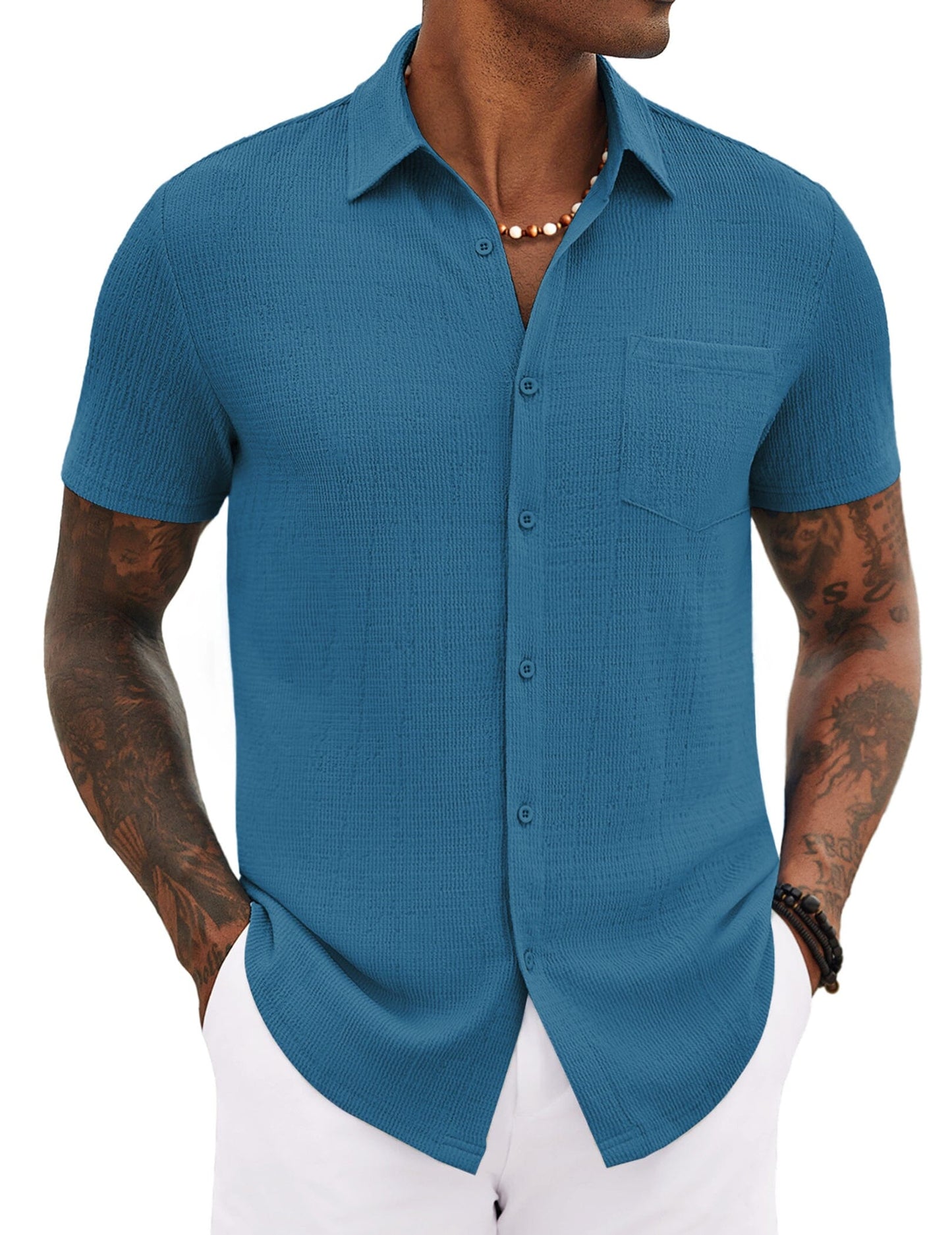 Casual Summer Textured Shirt