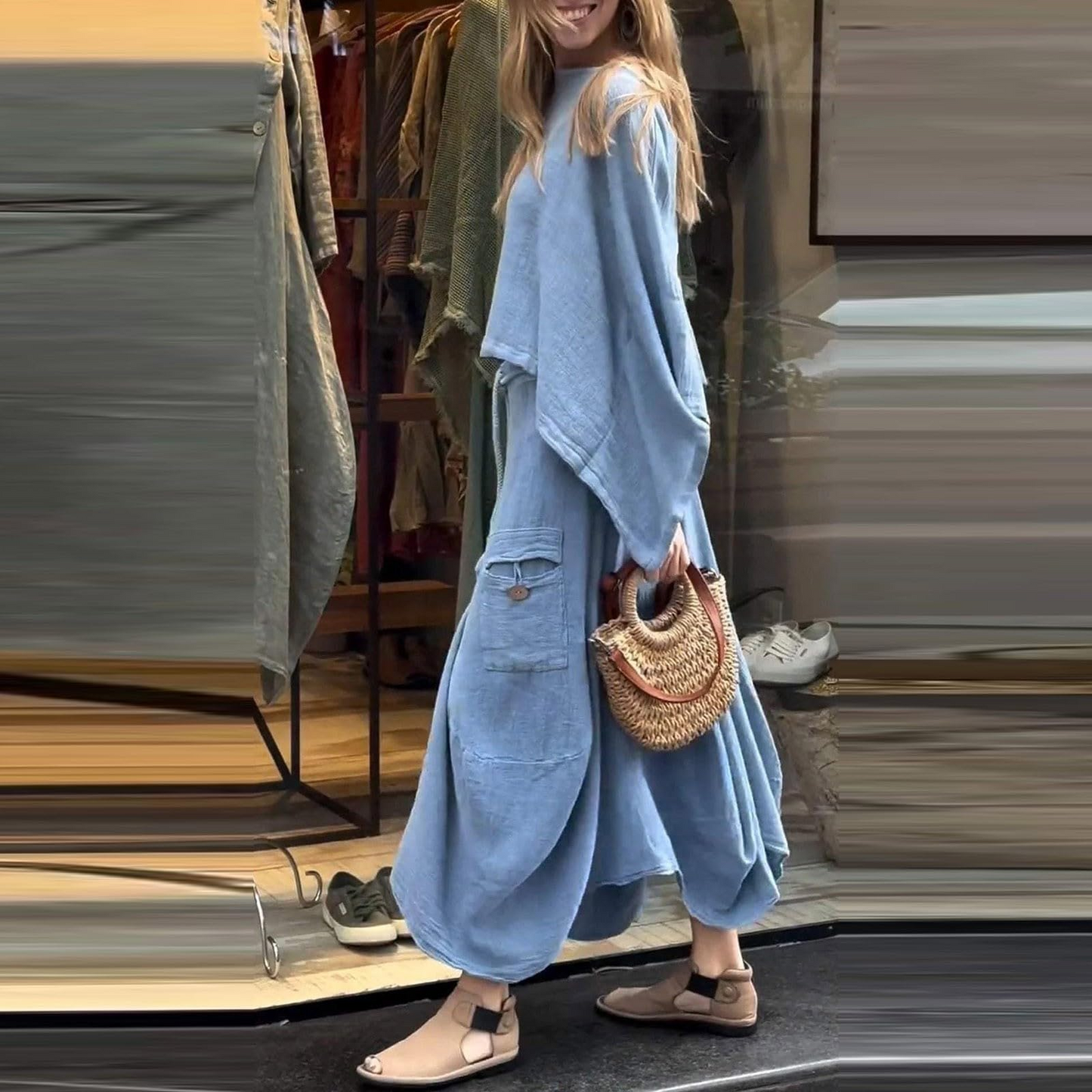 women's casual solid color loose skirt two-piece suit