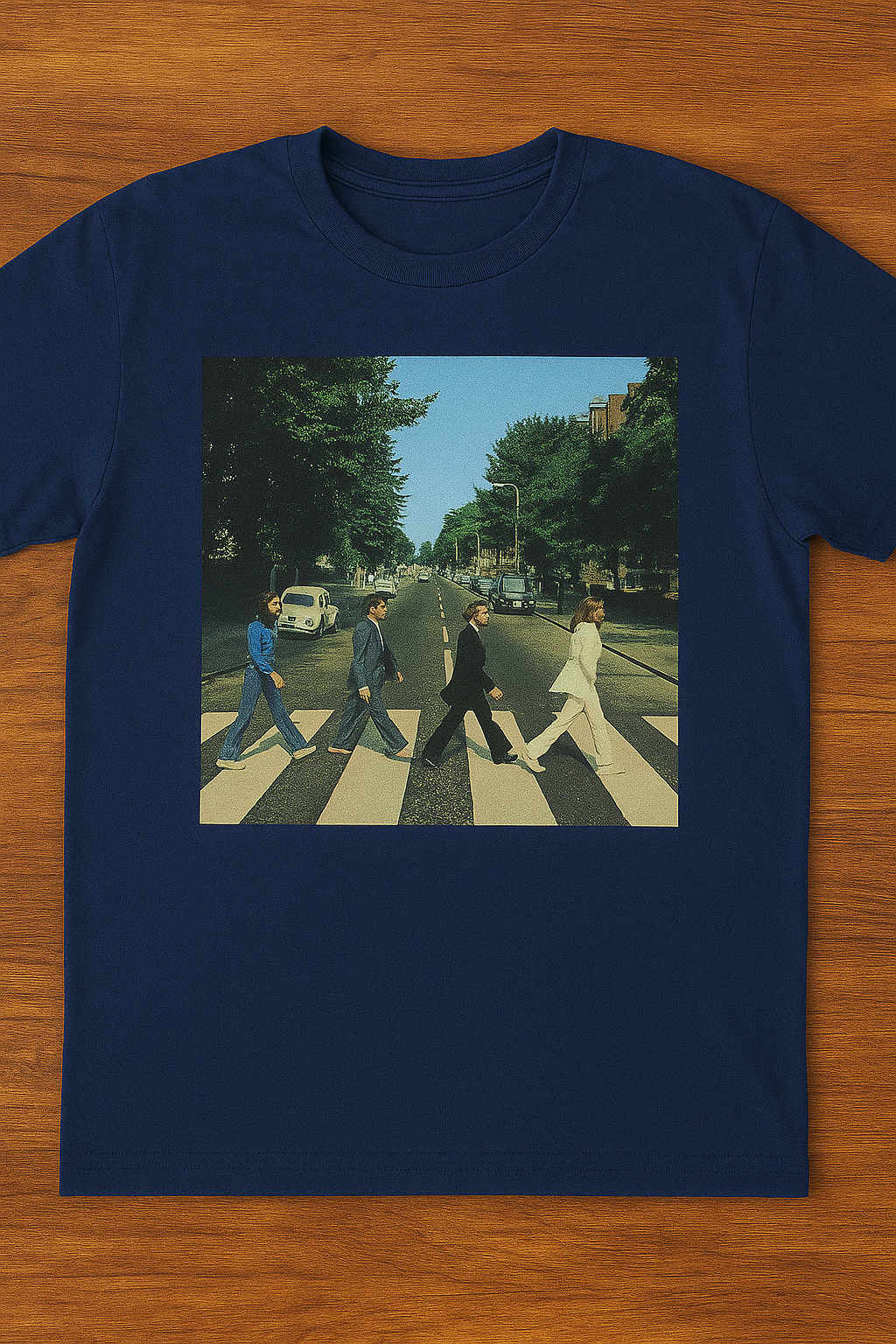 Retro band print casual T-shirt Unisex