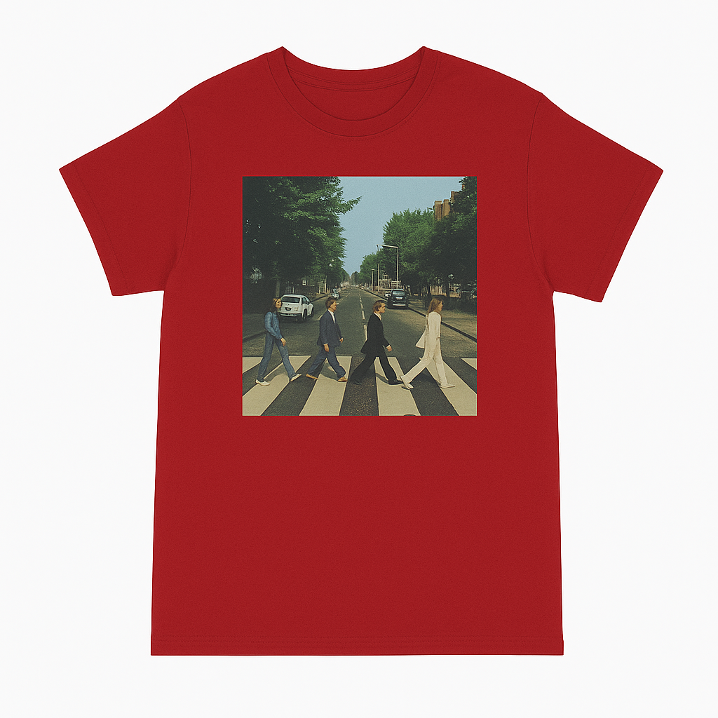 Retro band print casual T-shirt Unisex