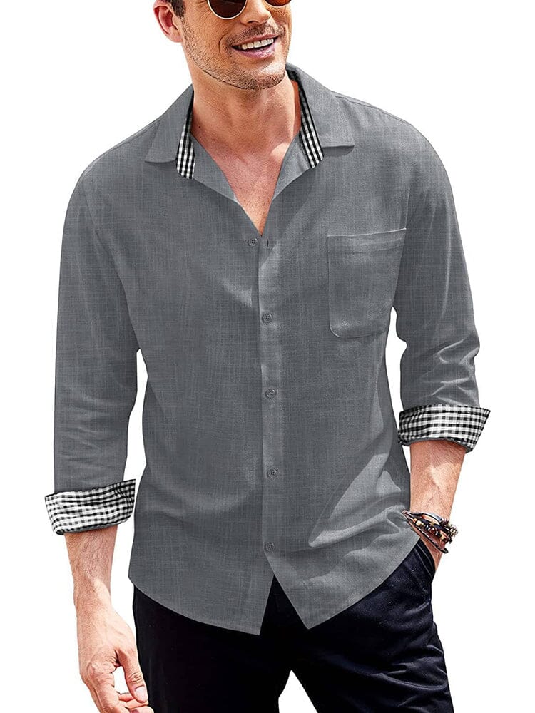 Long-Sleeve Cotton Linen Shirt