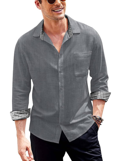 Long-Sleeve Cotton Linen Shirt