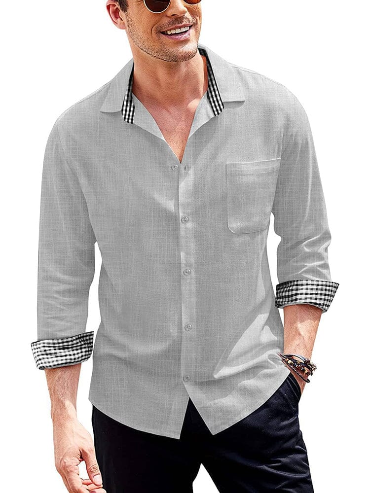 Long-Sleeve Cotton Linen Shirt