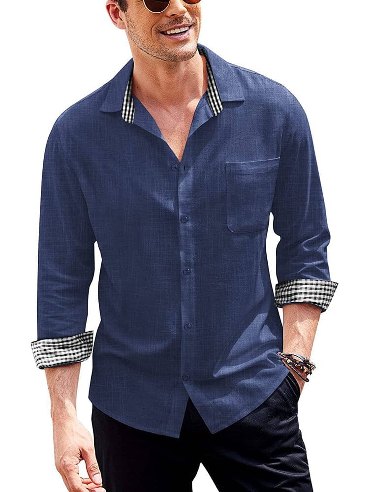 Long-Sleeve Cotton Linen Shirt