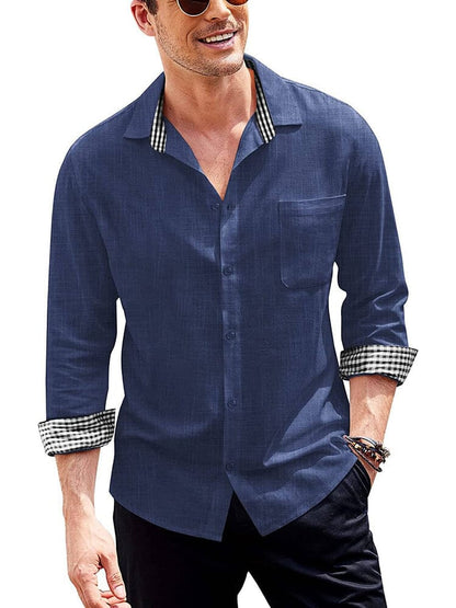 Long-Sleeve Cotton Linen Shirt