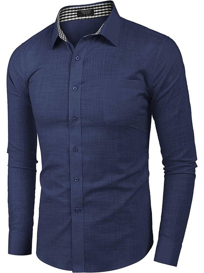 Long-Sleeve Cotton Linen Shirt