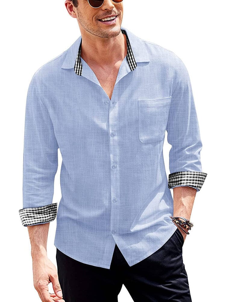 Long-Sleeve Cotton Linen Shirt