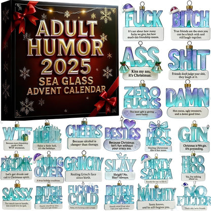 🌊🎄Limited Edition🎁 Adult Humor 2025 Sea Glass Advent Calendar  24 Days. 24 Laughs. 100% Christmas Spirit.