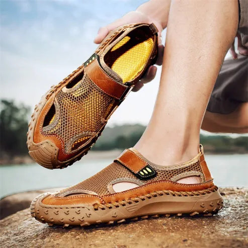 ⏰Last Day! 45% OFF 🔥Men's Handmade Cowhide Breathable Mesh Sandals