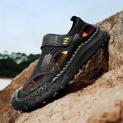 ⏰Last Day! 45% OFF 🔥Men's Handmade Cowhide Breathable Mesh Sandals