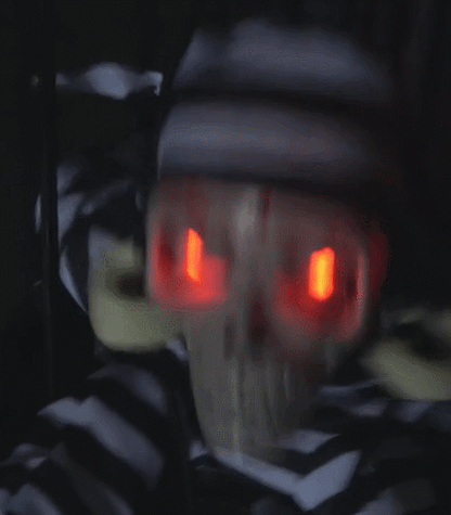 Scary Skull Cage Prisoner Haunted House Decor with Motion Sensor