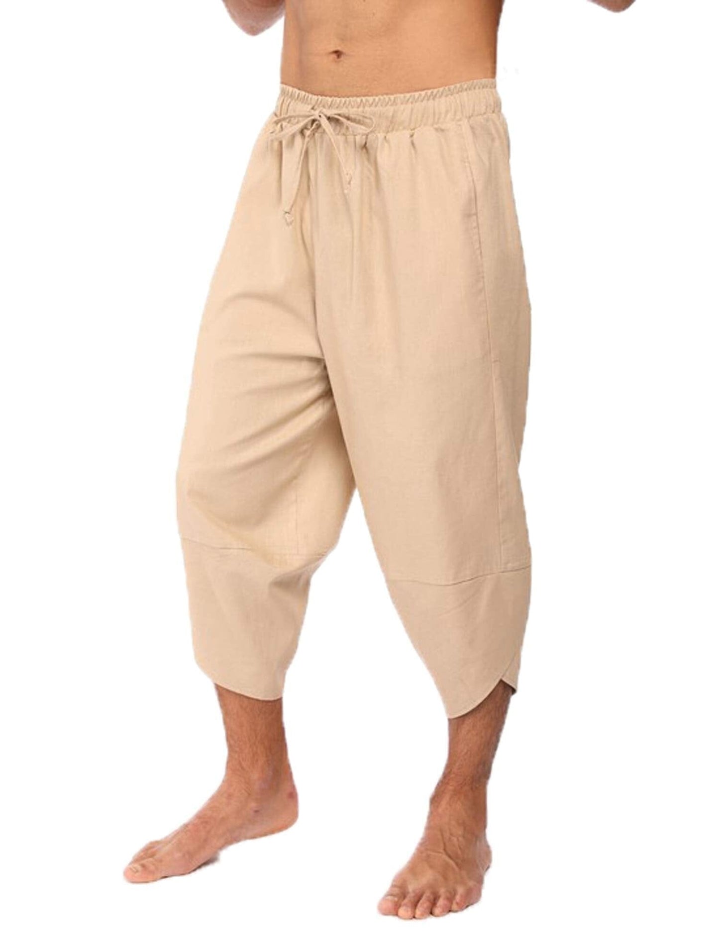 Linen Style 3/4 Shorts Yoga Trousers