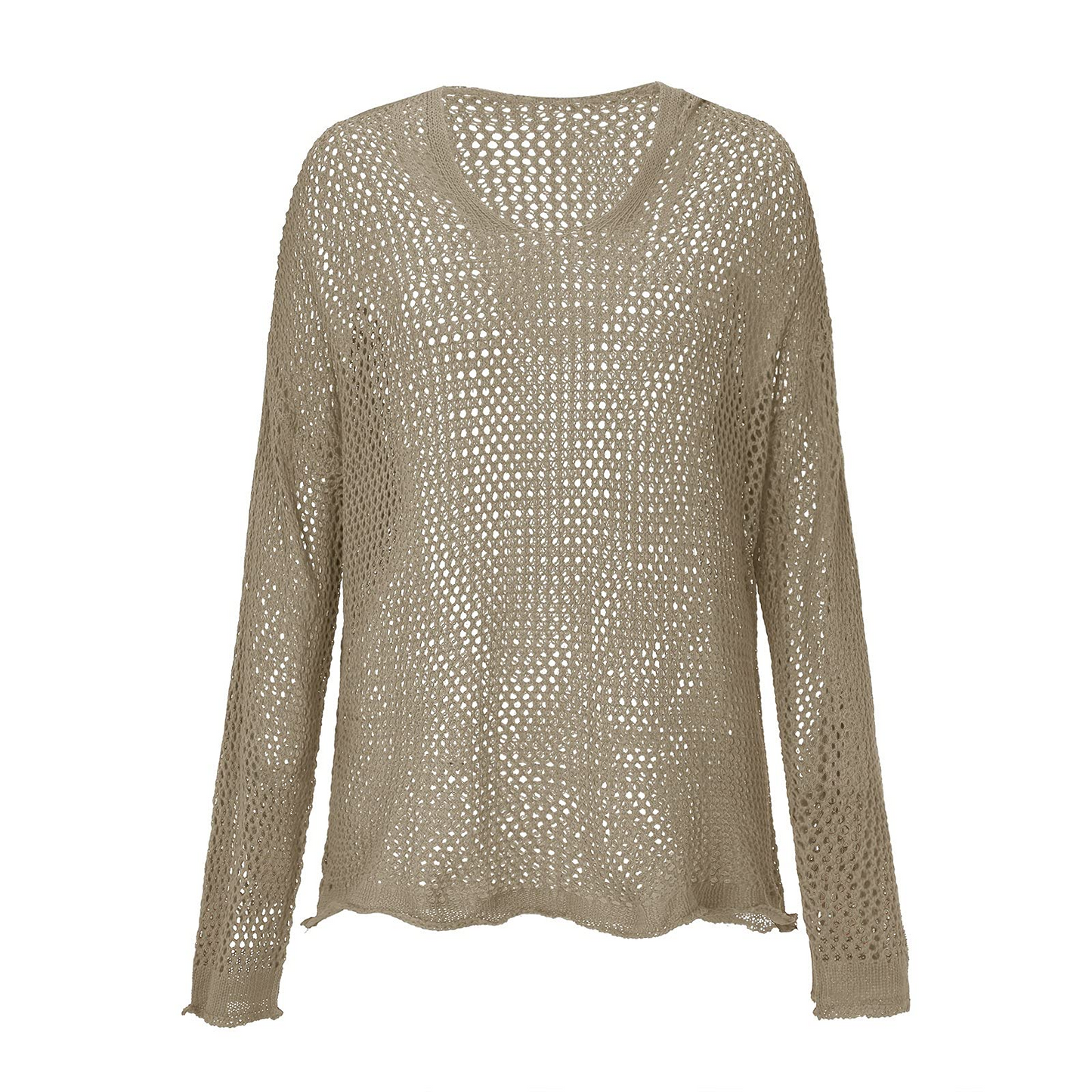 Knitted Hooded Lightweight Loose-Fit Sun-Protective Sweater